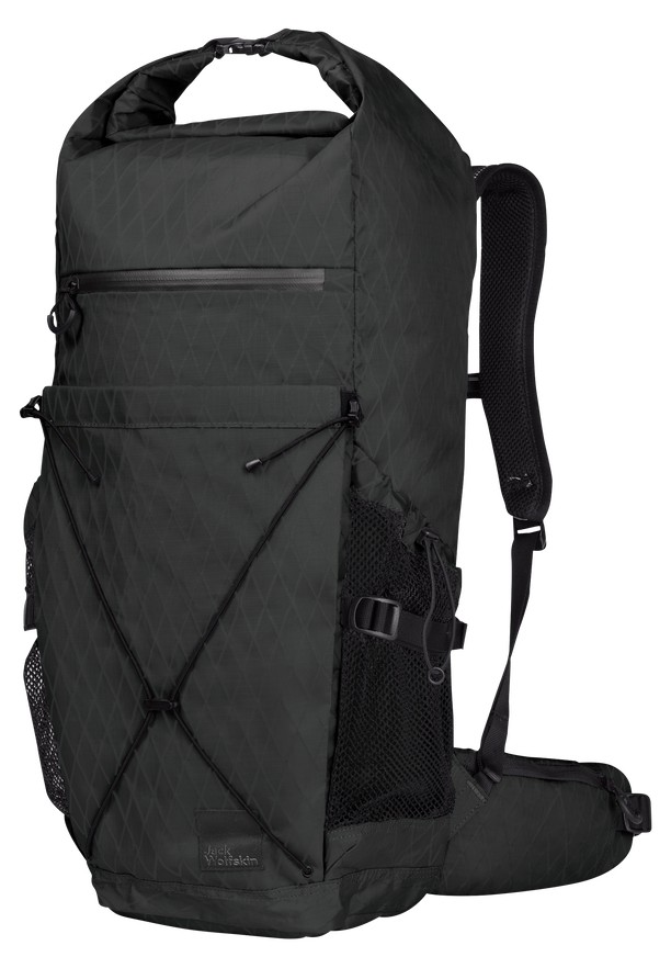 Black Jack Wolfskin Wandermood Rolltop 30 Men Hiking Backpack | 45935051