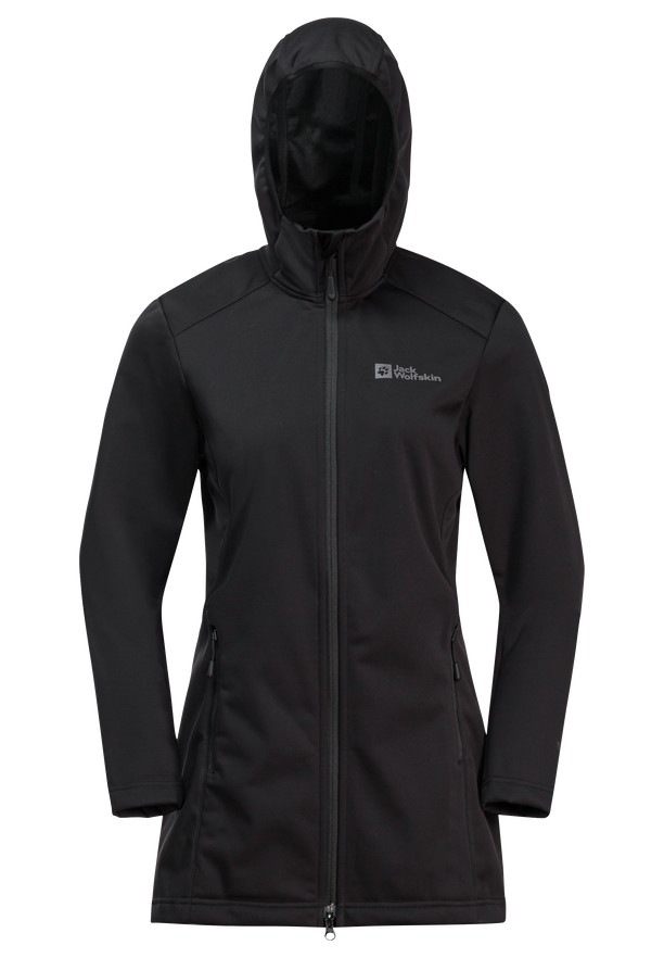 Black Jack Wolfskin Windhain Women Softshell Jackets | 88507460