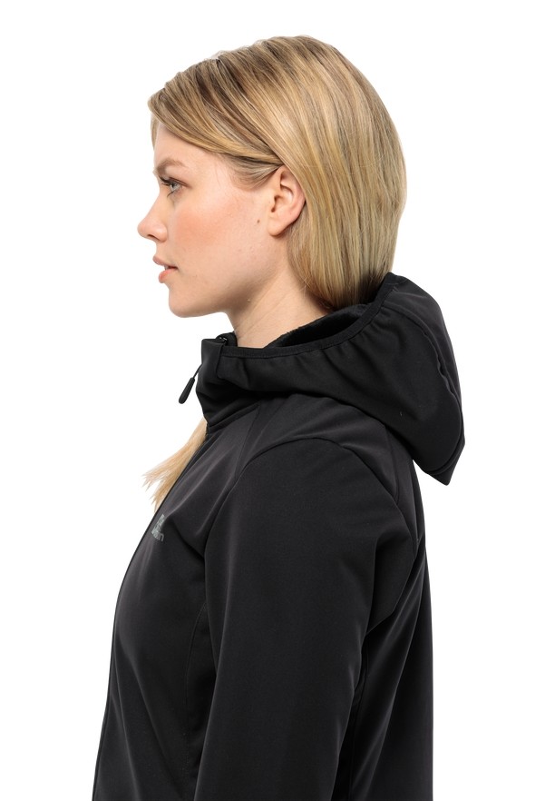 Black Jack Wolfskin Windhain Women Softshell Jackets | 88507460