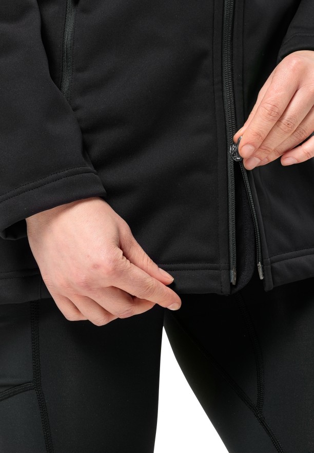 Black Jack Wolfskin Windhain Women Softshell Jackets | 88507460