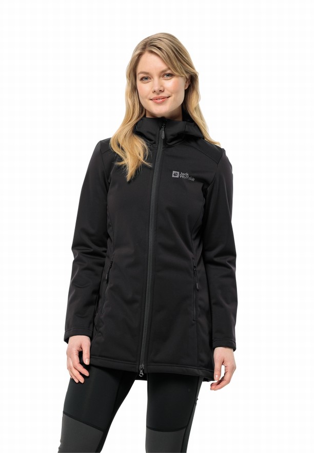 Black Jack Wolfskin Windhain Women Softshell Jackets | 88507460