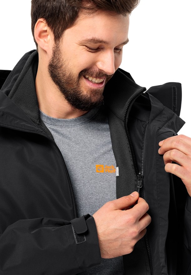 Black Jack Wolfskin Winterstein Fz Men Fleece Jackets | 92714651