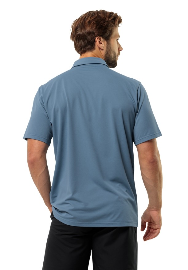 Blue Jack Wolfskin Delgami Men Polo Shirts | 97522639