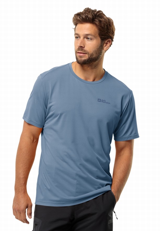Blue Jack Wolfskin Delgami S/s Men T Shirts | 27221535