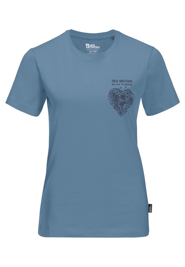 Blue Jack Wolfskin Discover Heart Women T Shirts | 95400316