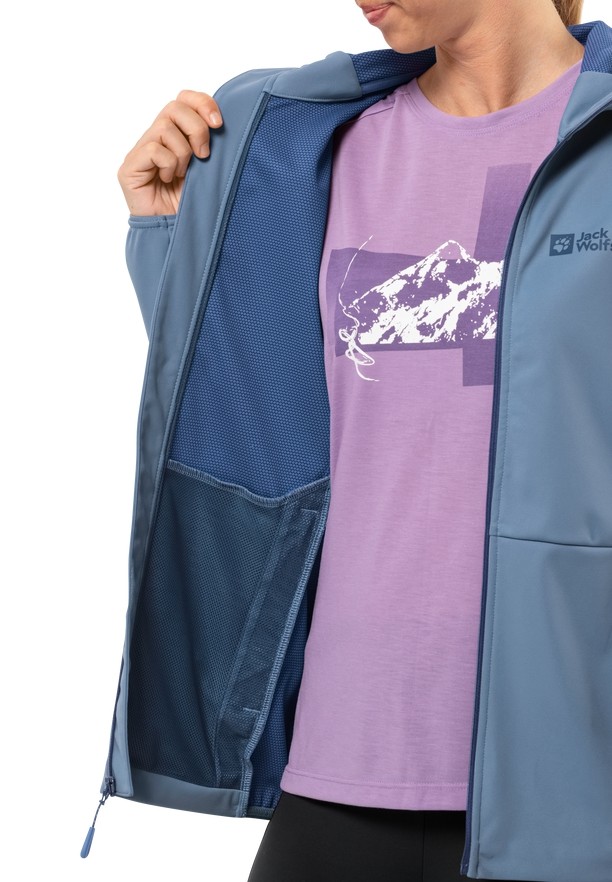 Blue Jack Wolfskin Feldberg Hoody Women Softshell Jackets | 18731724