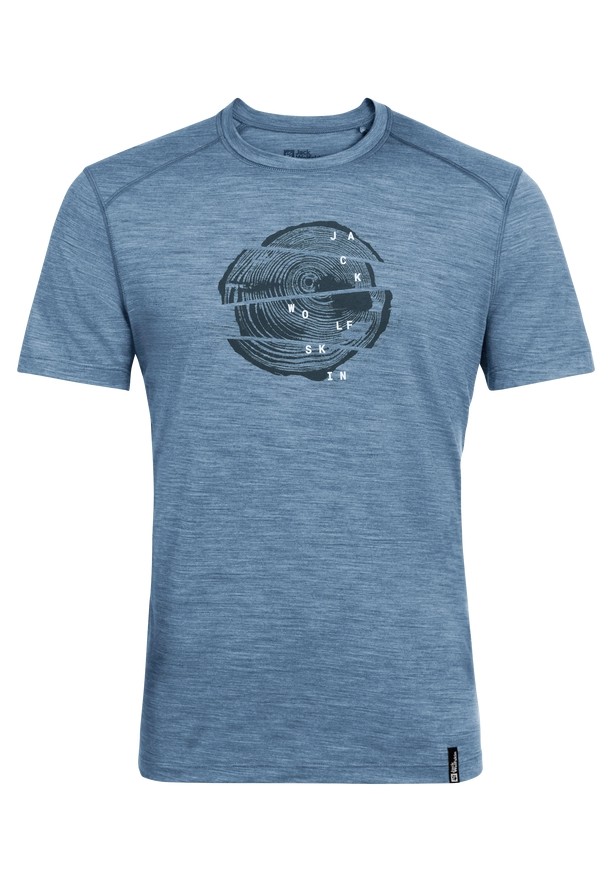 Blue Jack Wolfskin Kammweg Graphic S/s Men T Shirts | 72109857