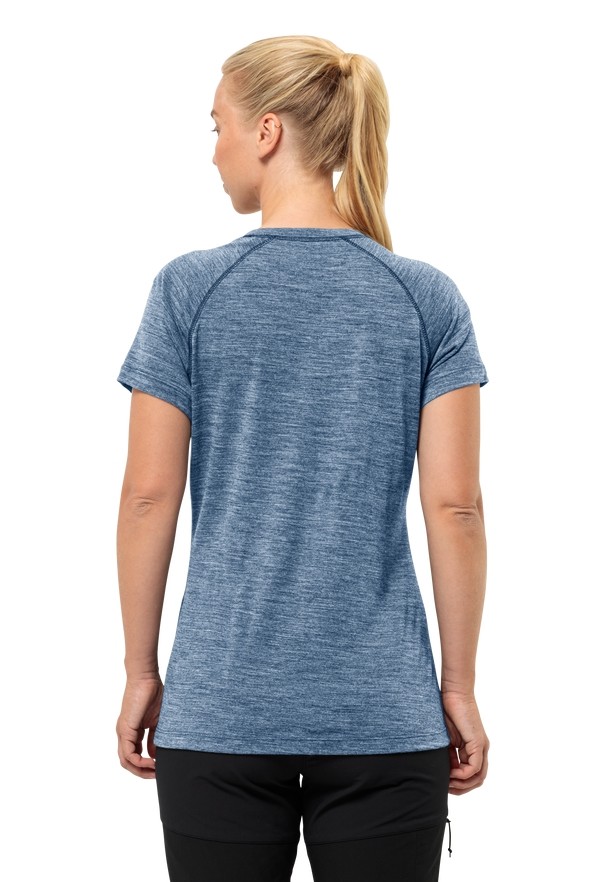 Blue Jack Wolfskin Kammweg Graphic S/s Women T Shirts | 10693432