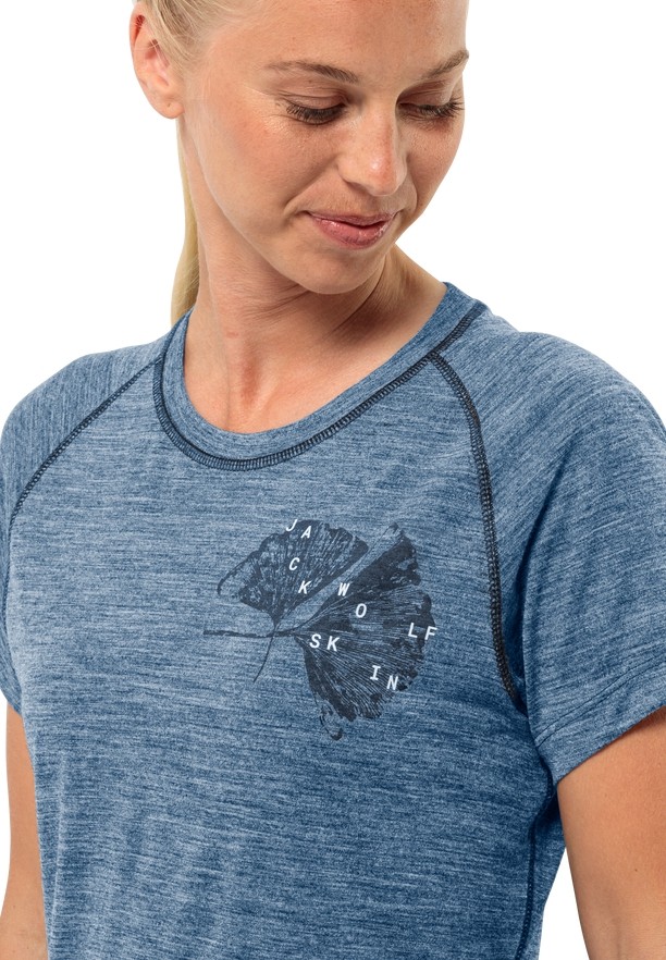 Blue Jack Wolfskin Kammweg Graphic S/s Women T Shirts | 10693432