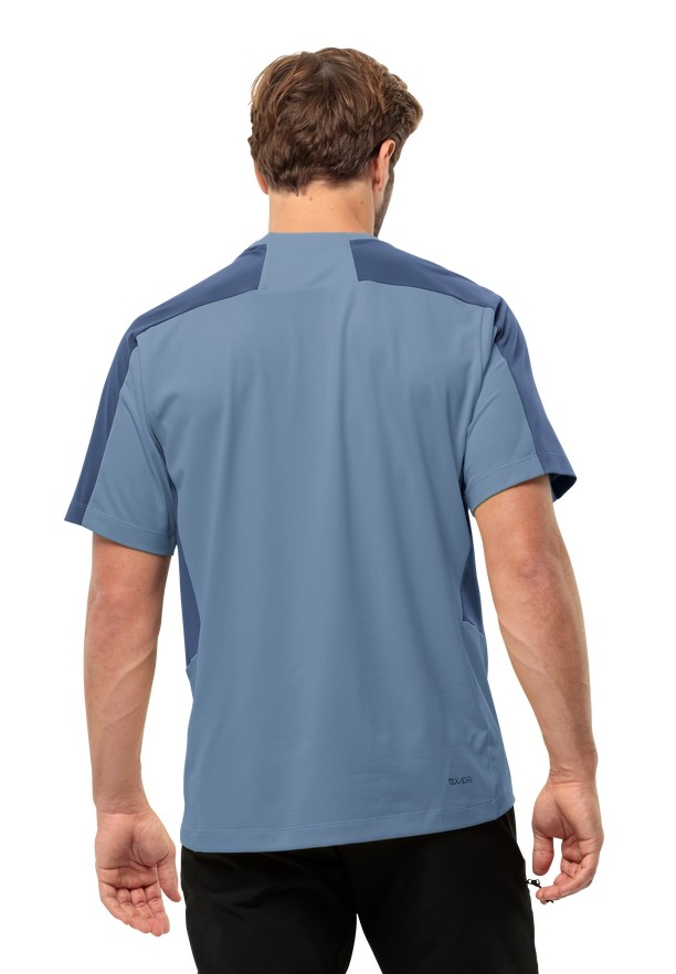 Blue Jack Wolfskin Narrows Men T Shirts | 14775628