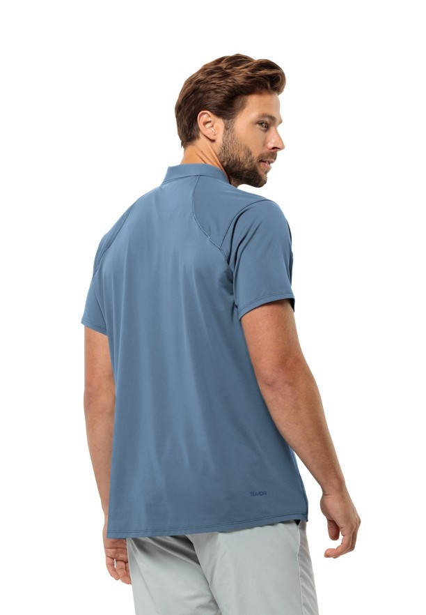 Blue Jack Wolfskin Prelight Chill Men Polo Shirts | 51330784