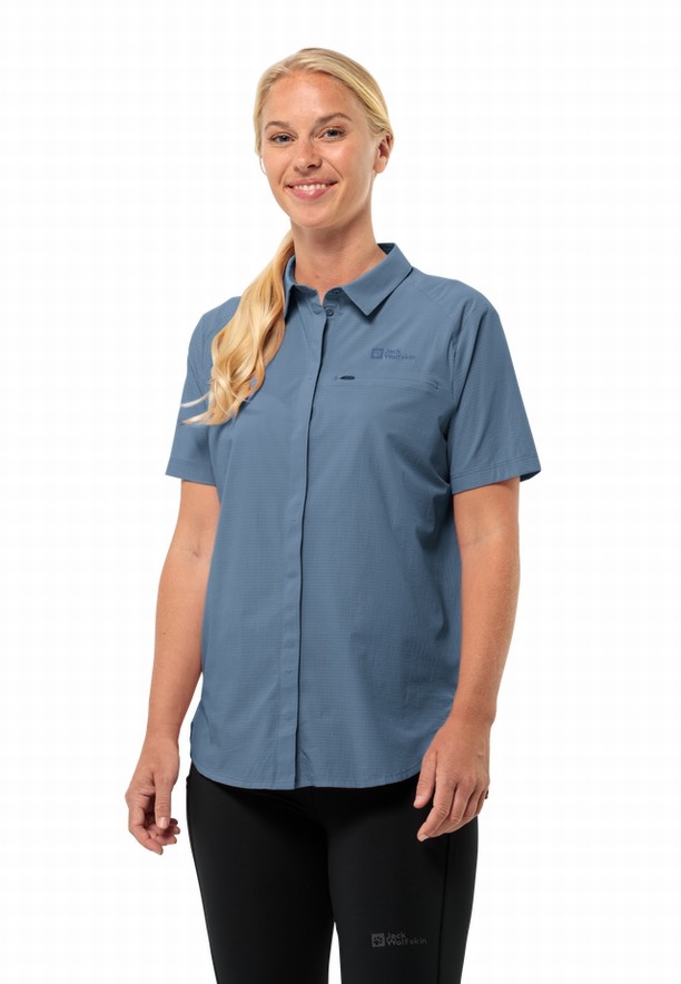 Blue Jack Wolfskin Vandra S/s Women Shirts | 84423360