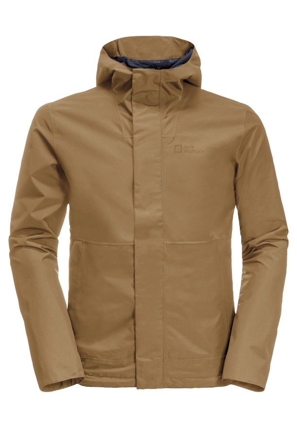 Brown Jack Wolfskin Baydream Men Rain Jackets | 42512525