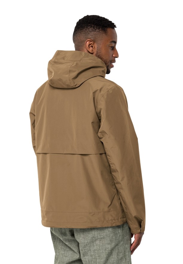 Brown Jack Wolfskin Baydream Men Rain Jackets | 42512525