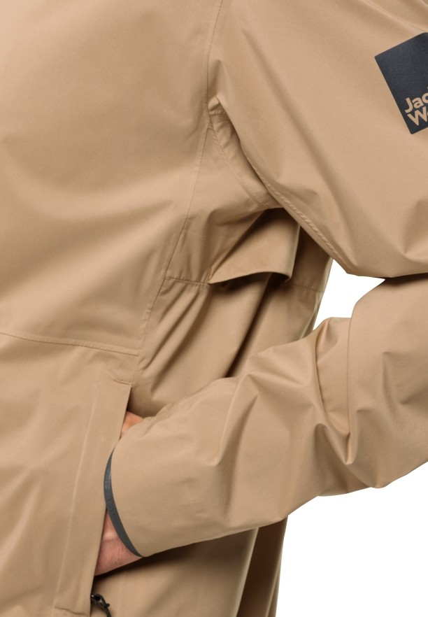 Brown Jack Wolfskin Bike Commute 2.5l Men Rain Jackets | 43049260