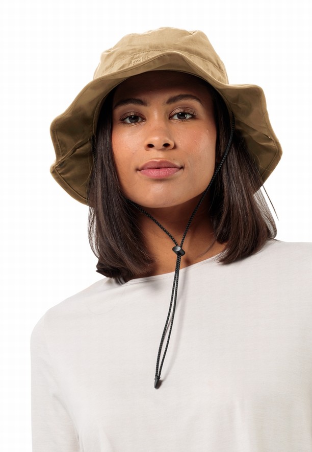 Brown Jack Wolfskin Mesh Men Bucket Hats | 70444130
