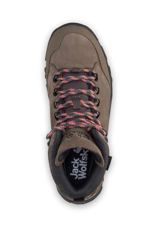 Brown Jack Wolfskin Rebellion Texapore Mid Women Hiking Shoes | 69118532
