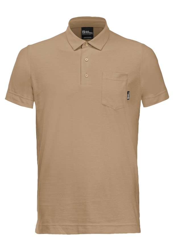 Brown Jack Wolfskin Terral Men Polo Shirts | 71516435