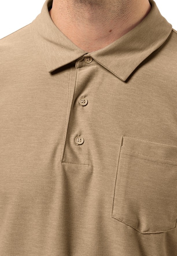 Brown Jack Wolfskin Terral Men Polo Shirts | 71516435