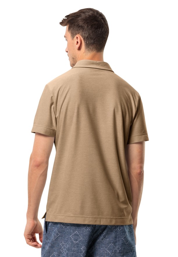Brown Jack Wolfskin Terral Men Polo Shirts | 71516435