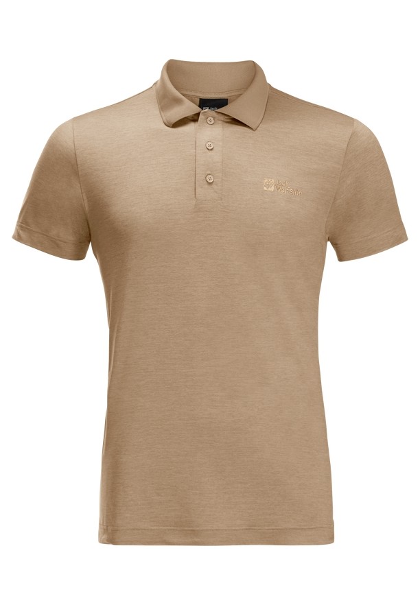 Brown Jack Wolfskin Travel Men Polo Shirts | 10054178