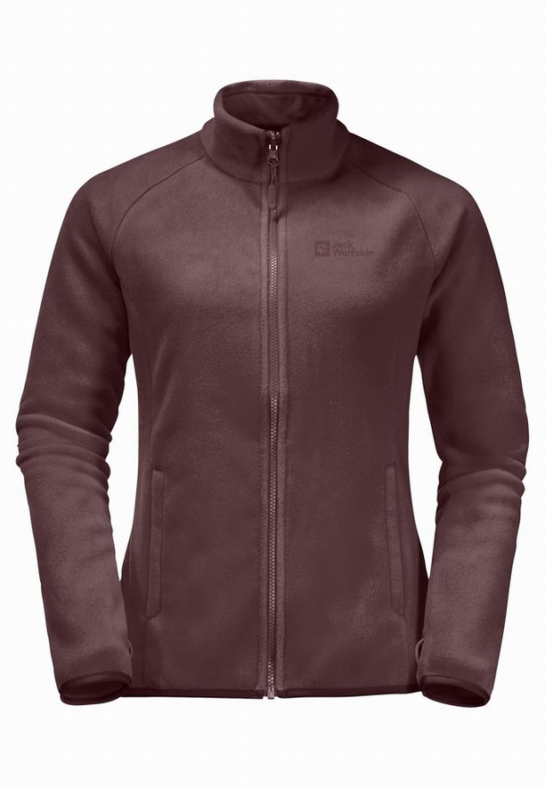 Burgundy Jack Wolfskin Moonrise Fz Women Fleece Jackets | 71084014