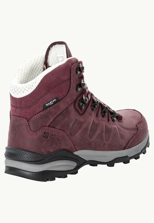 Burgundy Jack Wolfskin Refugio Prime Texapore Mid Women Hiking Shoes | 95353413