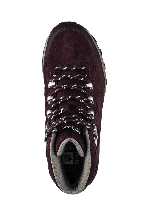 Burgundy Jack Wolfskin Refugio Texapore Mid Women Hiking Shoes | 88547514