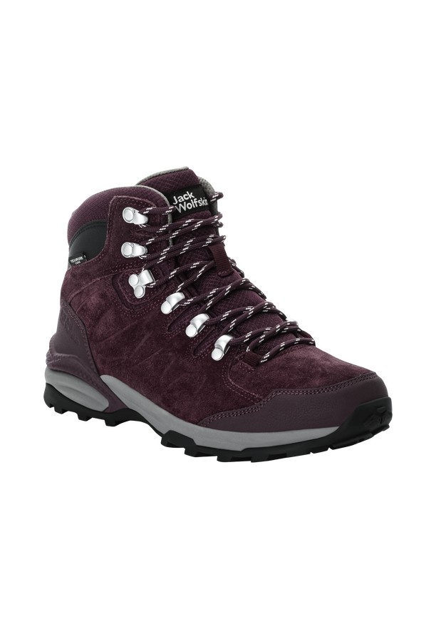 Burgundy Jack Wolfskin Refugio Texapore Mid Women Hiking Shoes | 88547514