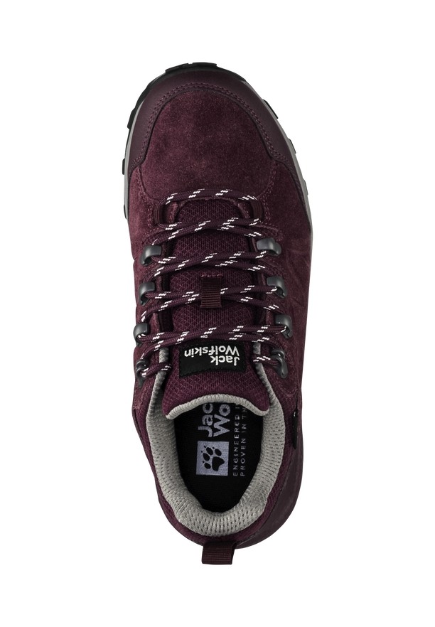 Burgundy Jack Wolfskin Refugio Texapore Low Women Hiking Shoes | 81604158