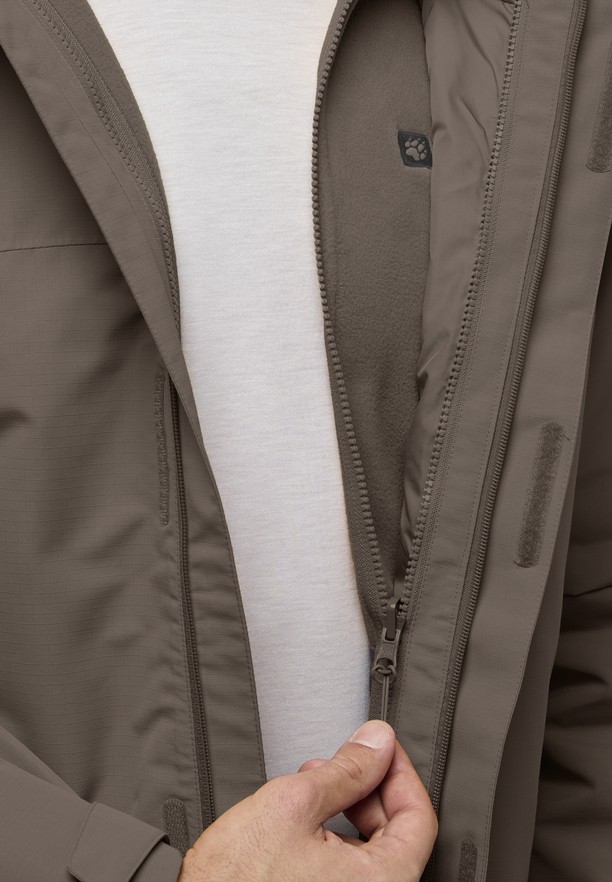 Coffee Jack Wolfskin Altenberg 3in1 Men Jackets | 17549587