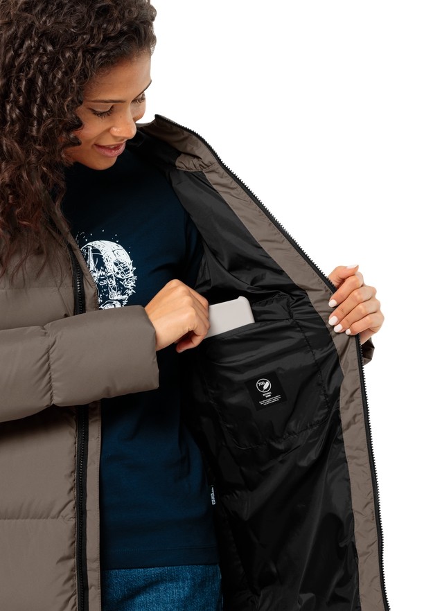 Coffee Jack Wolfskin Frozen Lake Women Down Coats | 78480391
