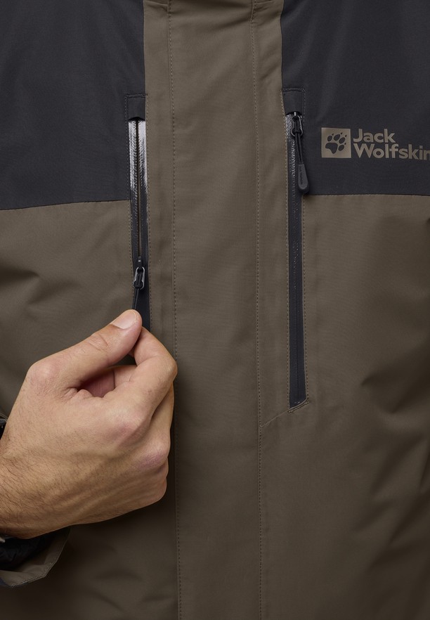 Coffee Jack Wolfskin Jasper 3in1 Men Jackets | 35989572