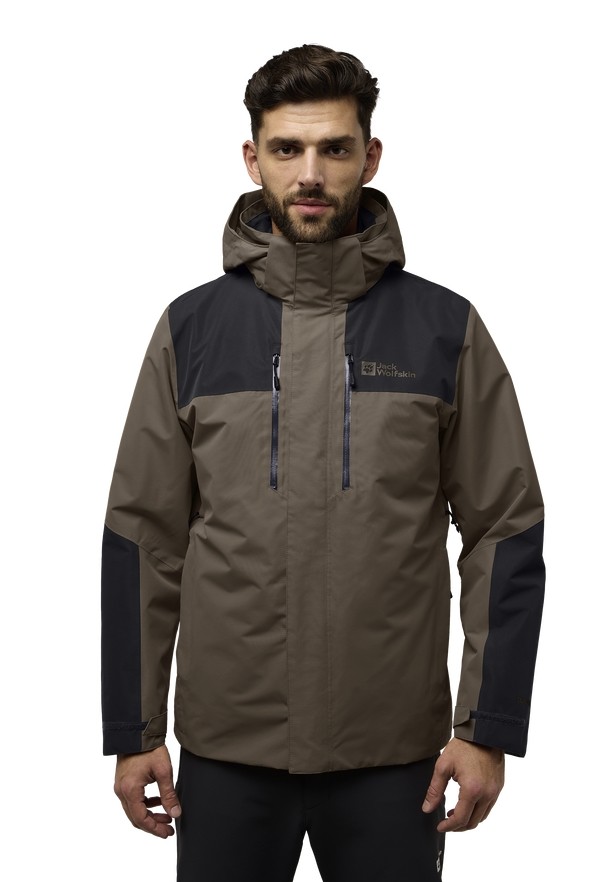 Coffee Jack Wolfskin Jasper 3in1 Men Jackets | 35989572