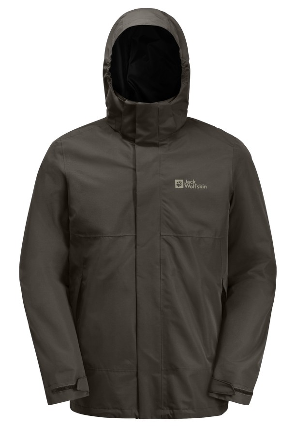 Coffee Jack Wolfskin Luntal 3in1 Men Jackets | 45791010
