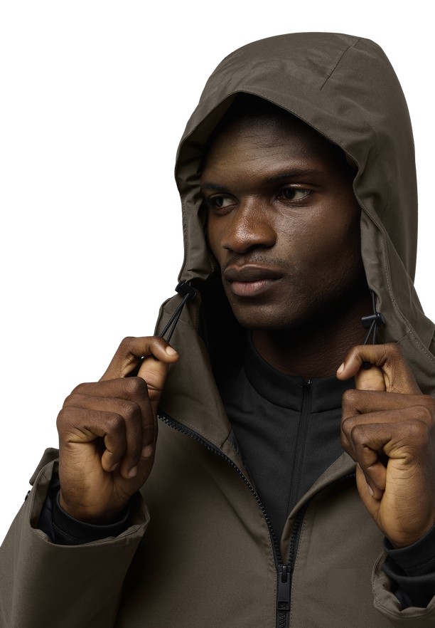 Coffee Jack Wolfskin Tempeltor Men Rain Jackets | 27605853