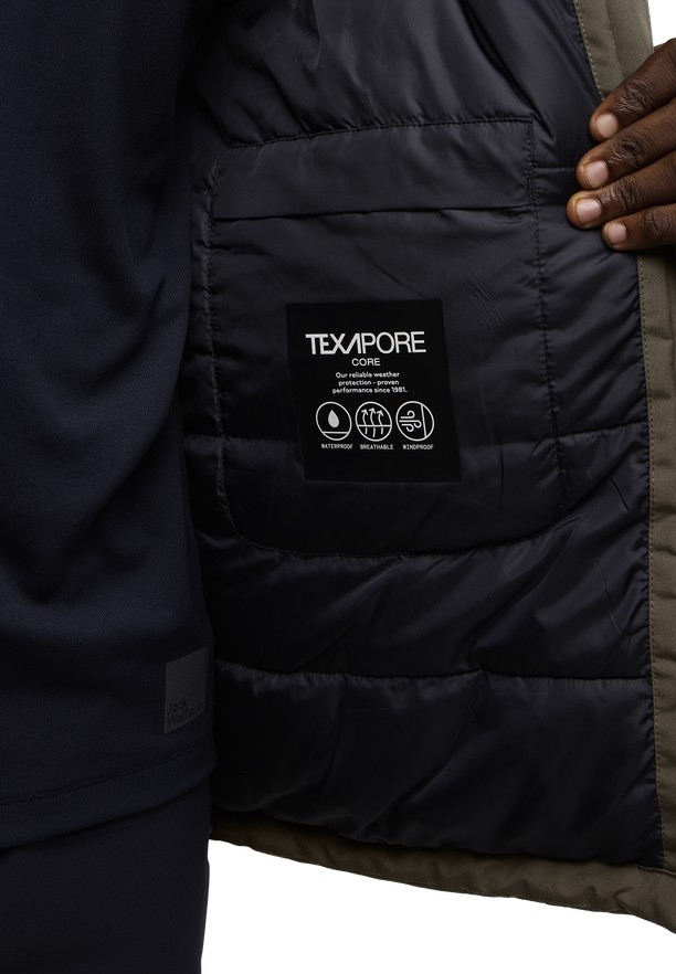 Coffee Jack Wolfskin Tempeltor Men Rain Jackets | 27605853