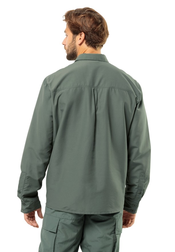 Green Jack Wolfskin Barrier Ls Men Shirts | 42838450