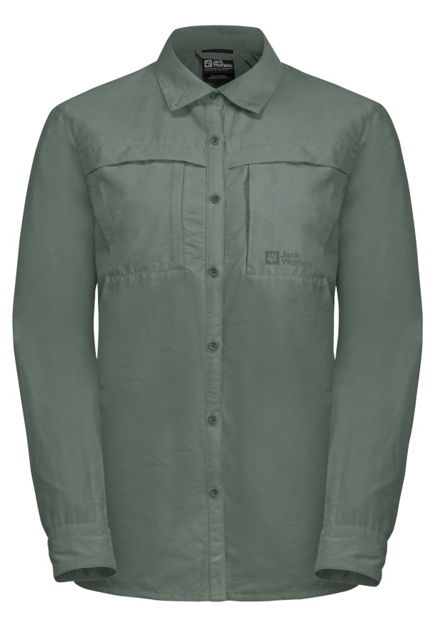 Green Jack Wolfskin Barrier Ls Women Shirts | 99240511