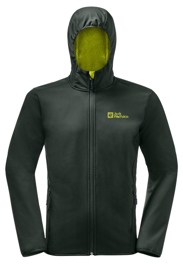 Green Jack Wolfskin Bornberg Hoody Men Softshell Jackets | 12693723