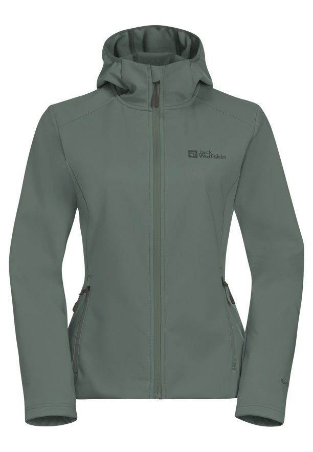 Green Jack Wolfskin Bornberg Hoody Women Softshell Jackets | 17046882