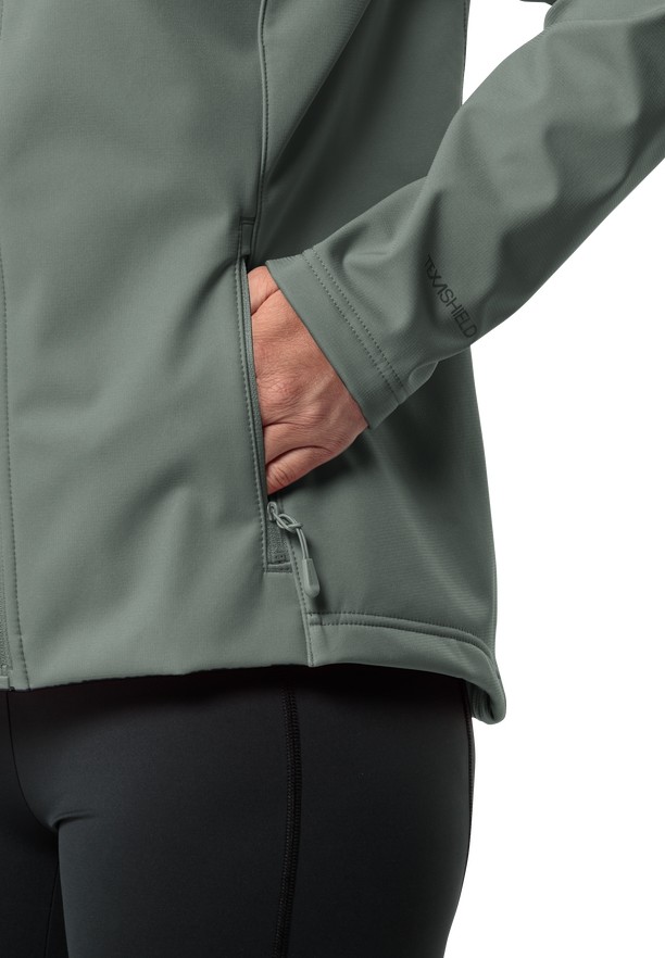 Green Jack Wolfskin Bornberg Hoody Women Softshell Jackets | 17046882