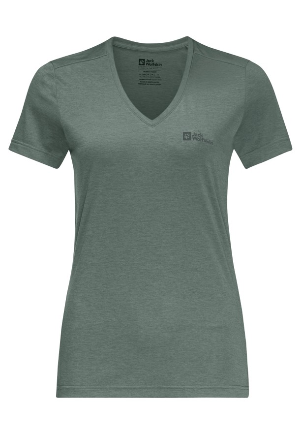 Green Jack Wolfskin Crosstrail Women T Shirts | 84843039