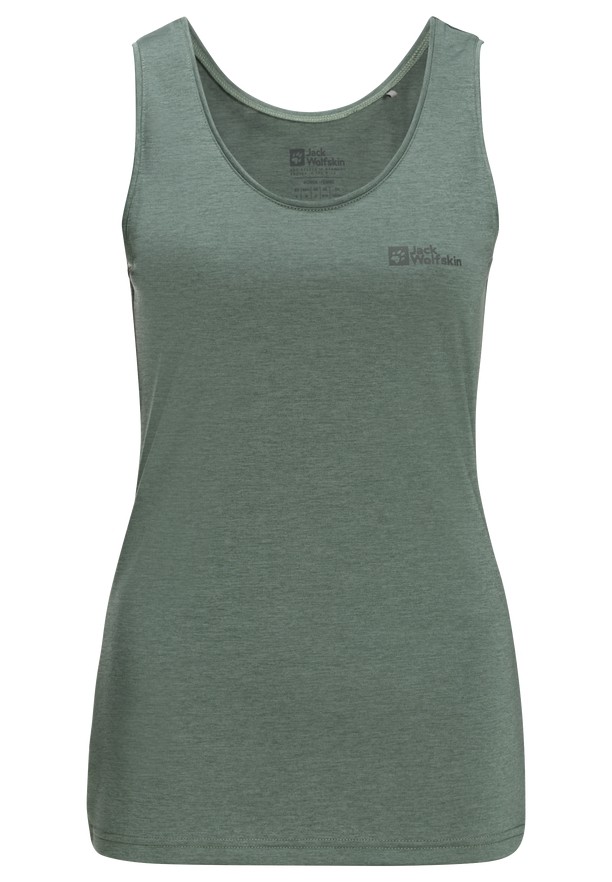 Green Jack Wolfskin Crosstrail Women Tank Top | 65737965