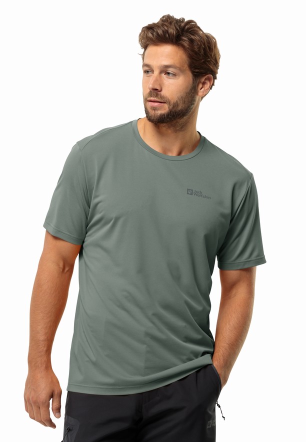 Green Jack Wolfskin Delgami S/s Men T Shirts | 78693506