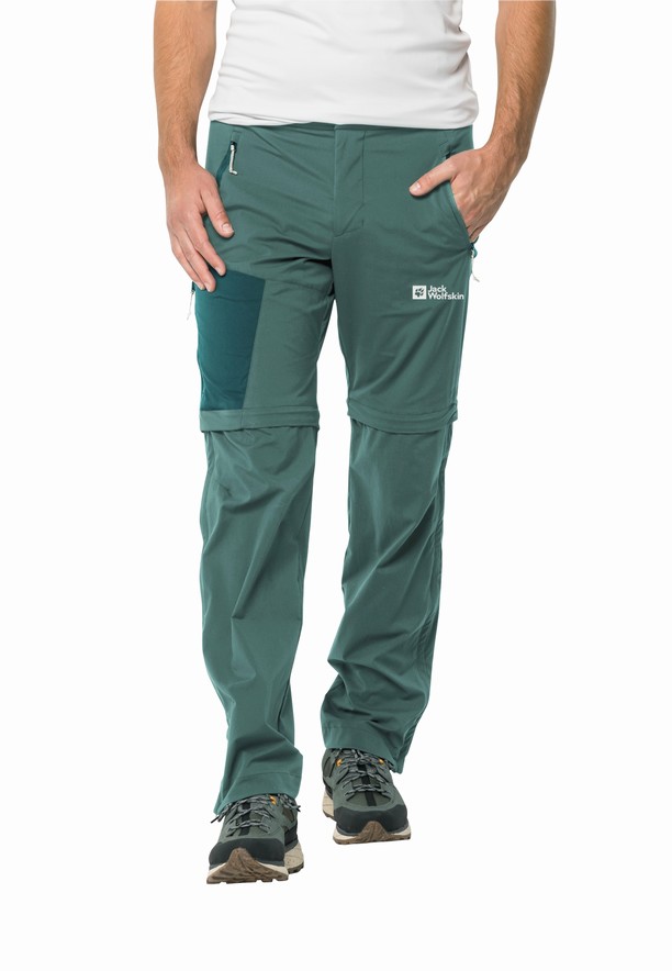 Green Jack Wolfskin Glastal Zip Away Men Hiking Pants | 37929367