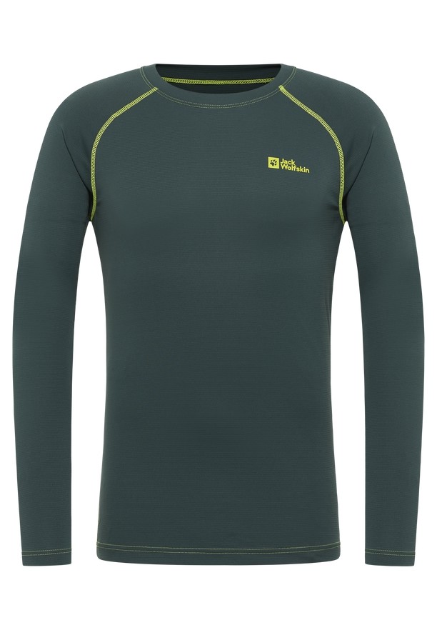 Green Jack Wolfskin Infinite Light Ls Men T Shirts | 19719989