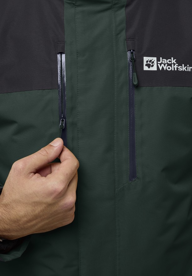 Green Jack Wolfskin Jasper 3in1 Men Jackets | 20210293