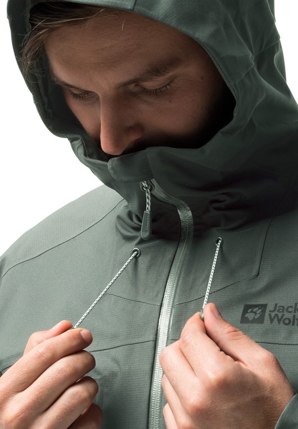 Green Jack Wolfskin Kammweg 3l Men Rain Jackets | 56030884