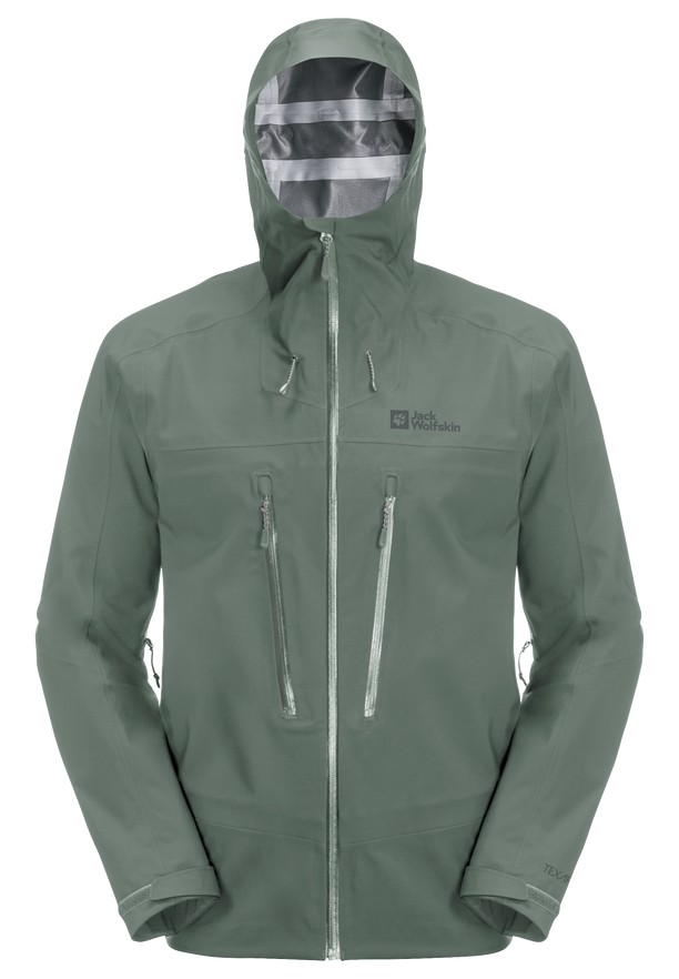 Green Jack Wolfskin Kammweg 3l Men Rain Jackets | 56030884